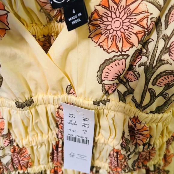 J. Crew smocked waist v neck poplin sundress - Picture 2 of 3